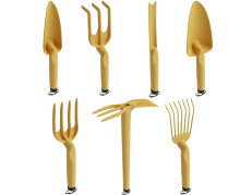 Gaia 7 sodo įrankių rinkinys, oranžinės spalvos