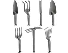 Gaia 7 sodo įrankių rinkinys, šviesiai pilkos spalvos