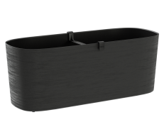 Tera 60x18x19cm lovelis su drėkinimo sistema Paros 60, juodos spalvos