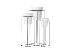 Nicoli vazonų Arkè 18-22-26 su stovais komplektas Medium, baltos spalvos