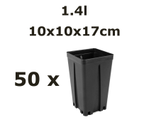 10x10x17CM 1,4L vazonas QUADRO su apsauga nuo šaknų susisukimo, 50vnt.