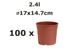 Nicoli 2,4l vazonas CONTAINER IME 17cm rudas, 100vnt.