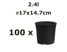 Nicoli 2,4l vazonas CONTAINER IME 17cm juodas, 100vnt.