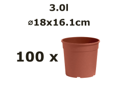 Nicoli 3l vazonas CONTAINER IME 18cm rudas, 100vnt.