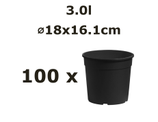 Nicoli 3l vazonas CONTAINER IME 18cm juodas, 100vnt.