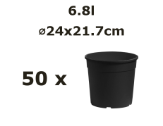 Nicoli 6,8l vazonas CONTAINER IME 24cm juodas, 50vnt.