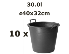 40x32cm 30L kubilas su iškeltomis rankenomis, juodas, 10vnt.