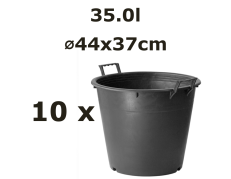 44x37cm 35L kubilas su iškeltomis rankenomis, juodas, 10vnt.