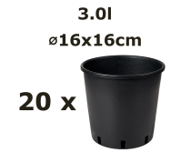 16x16cm 3l vazonas Vivaio Alto, juodas, 20vnt.