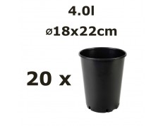 18x22cm 4l vazonas Vivaio Lungo, juodas, 20vnt.
