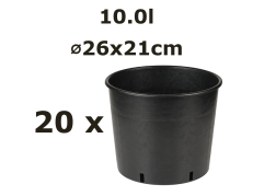 26x21.5cm 10l vazonas Vivaio Basso, juodas, 20vnt.