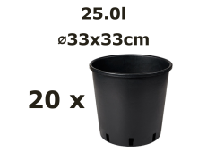 33x33cm 25l vazonas Vivaio Alto, juodas, 20vnt.