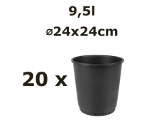 24x24cm 9,5l vazonas Vivaio Evo, juodas, 20vnt.