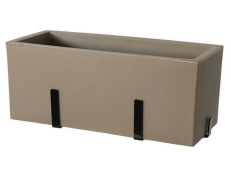 Teraplast 60x25x25cm pakabinamas lovelis su lėkštele KIT Schio Cassa 60, kapučino spalvos