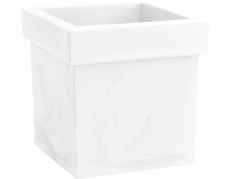 Nicoli 40x40x40cm vazonas Themis Quadro 40 baltos spalvos