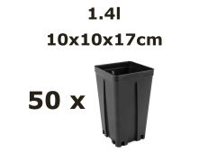 10x10x17CM 1,4L vazonas QUADRO su apsauga nuo šaknų susisukimo, 50vnt.