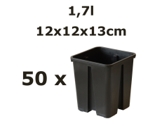 12x12x13CM 1,7L vazonas QUADRO su apsauga nuo šaknų susisukimo, 50vnt.