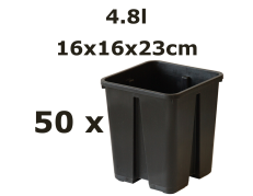 16x16x23CM 4,8L vazonas QUADRO su apsauga nuo šaknų susisukimo, 50vnt.
