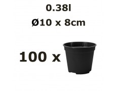 Nicoli 10cm 0,38l vazonas VASO FAST, juodas, 100vnt.