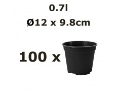 Nicoli 12cm 0,7l vazonas VASO FAST, juodas, 100vnt.